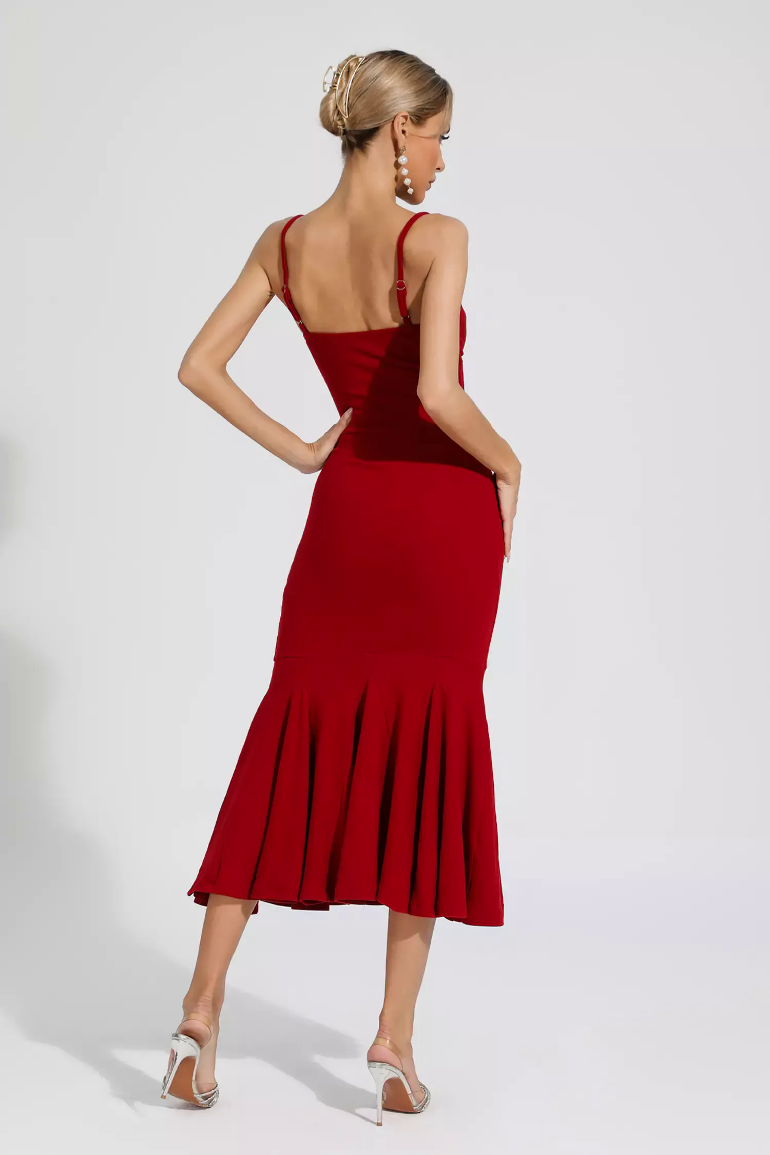 Annika Red Mermaid Slip Dress Annika Red Mermaid Slip Dress