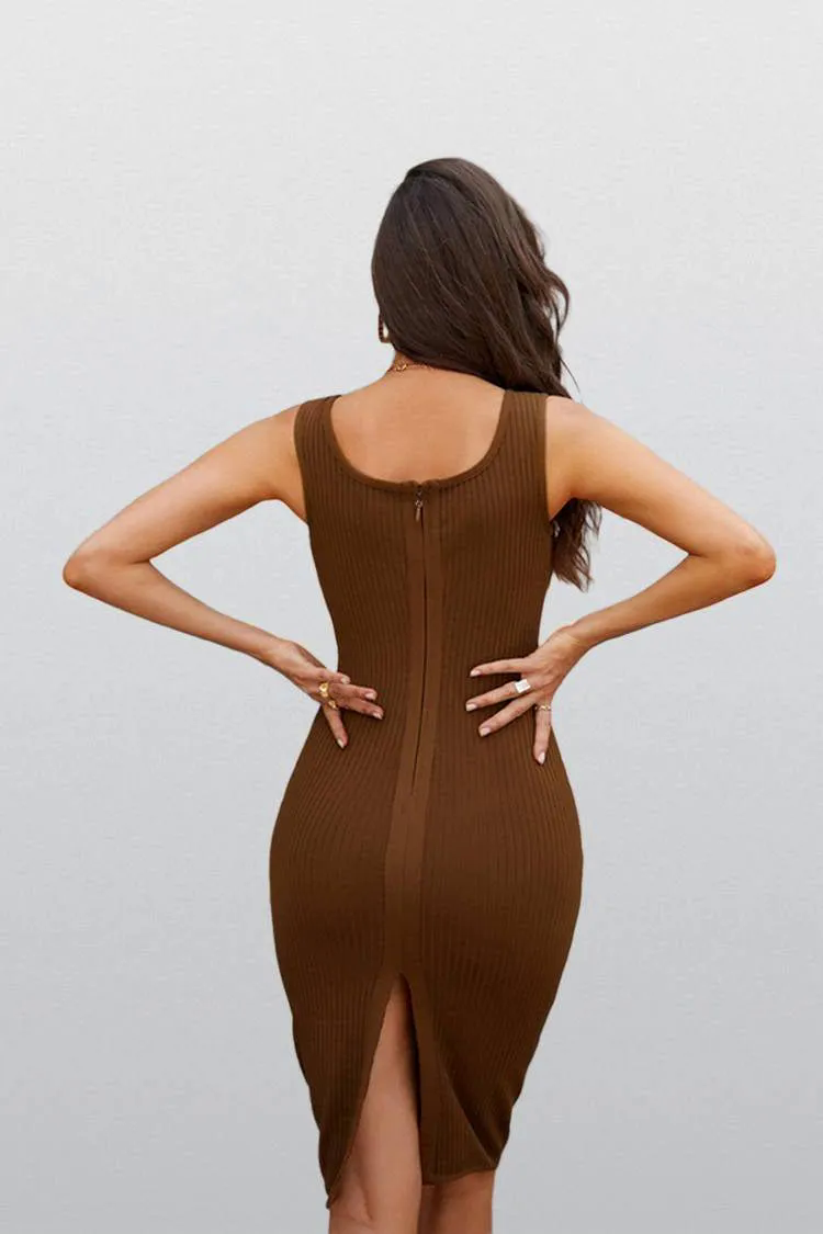 Helen Brown Bandage Midi Dress