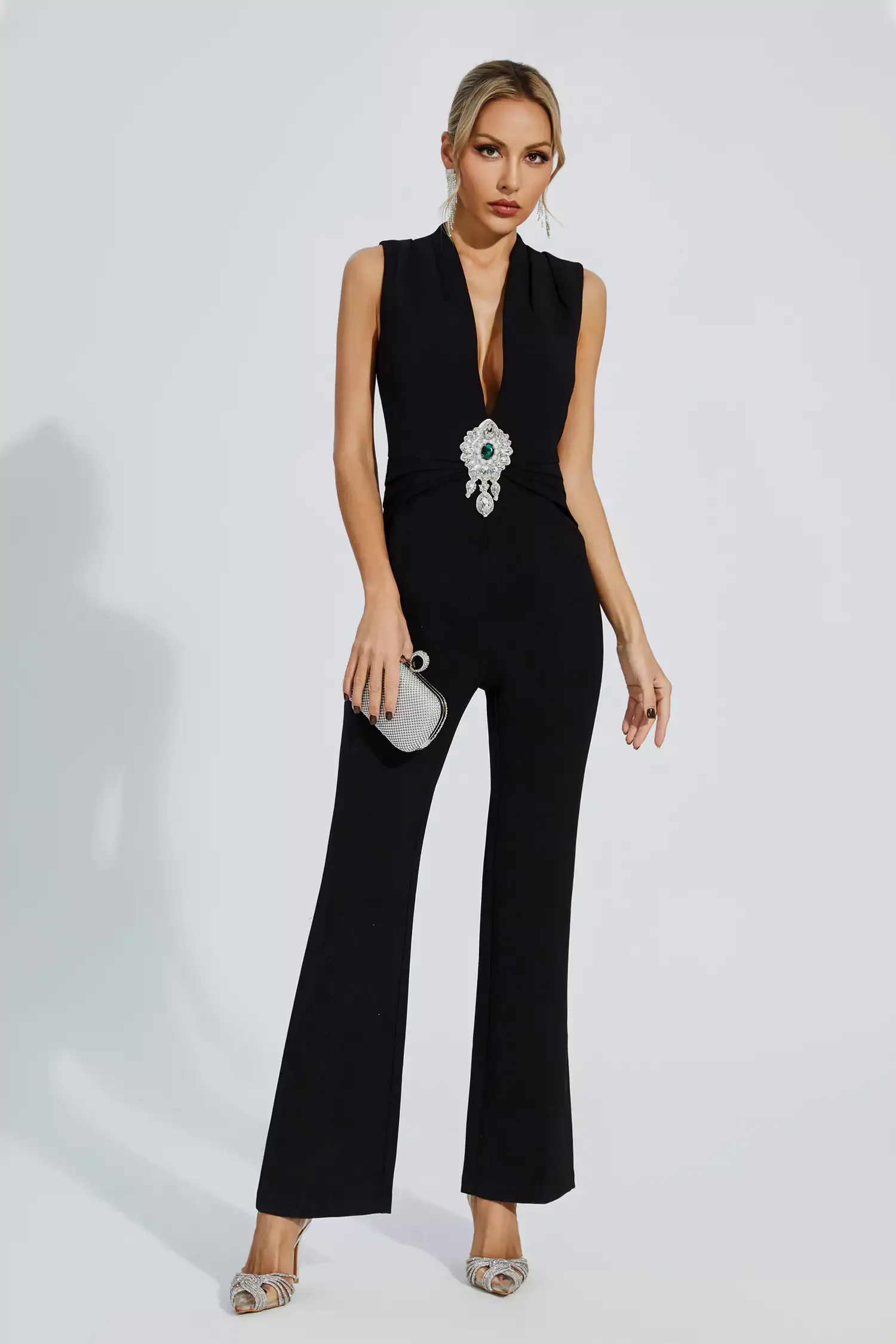 Elliot Black Beaded Diamond Jumpsuit Elliot Black Beaded Diamond Jumpsuit