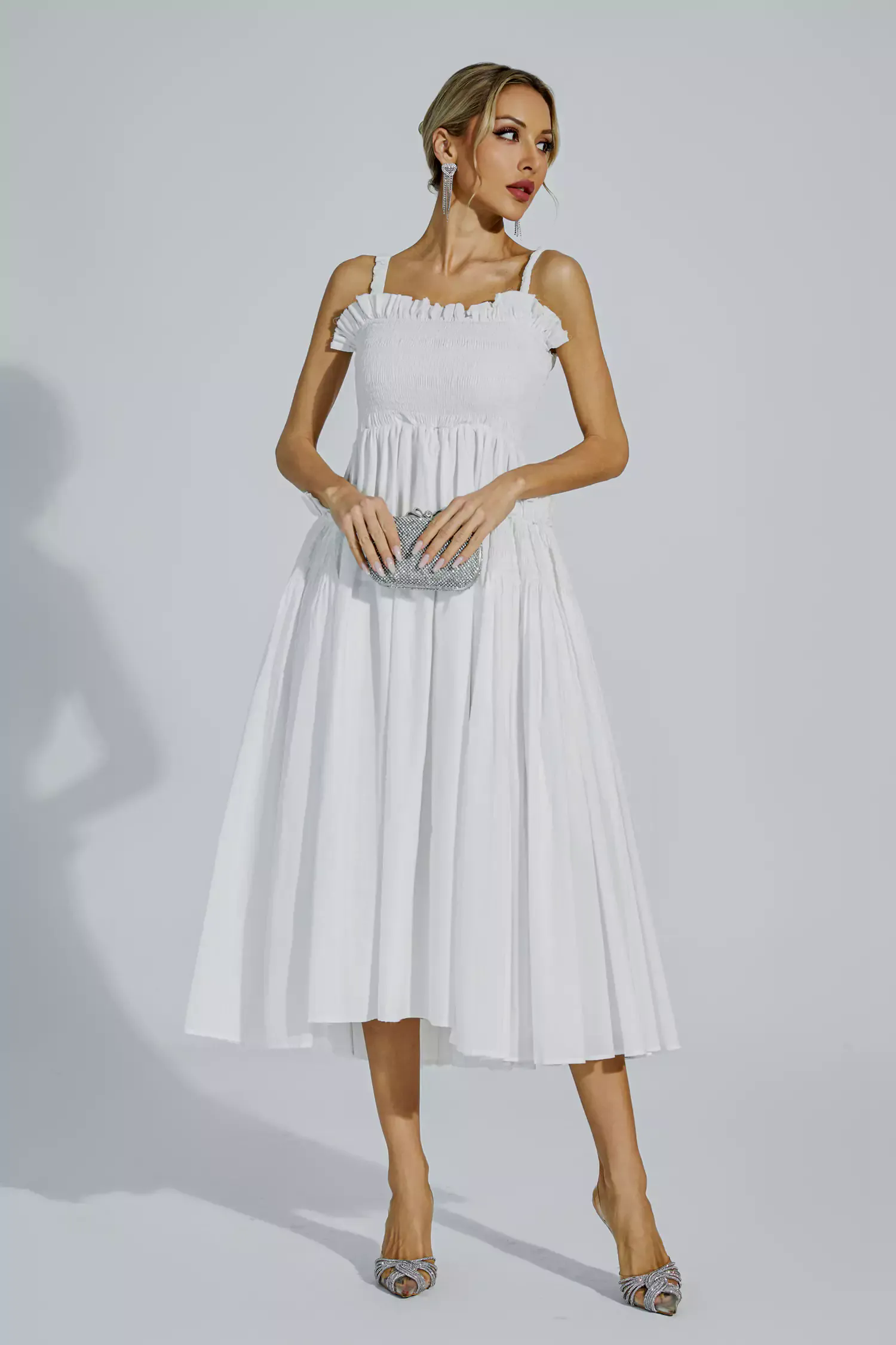 Adele White Slip Midi Dress Adele White Slip Midi Dress