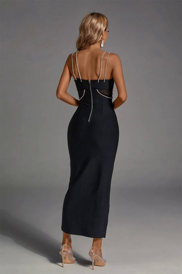 Paisley Black Ruched Bandage Maxi Dress Paisley Black Ruched Bandage Maxi Dress