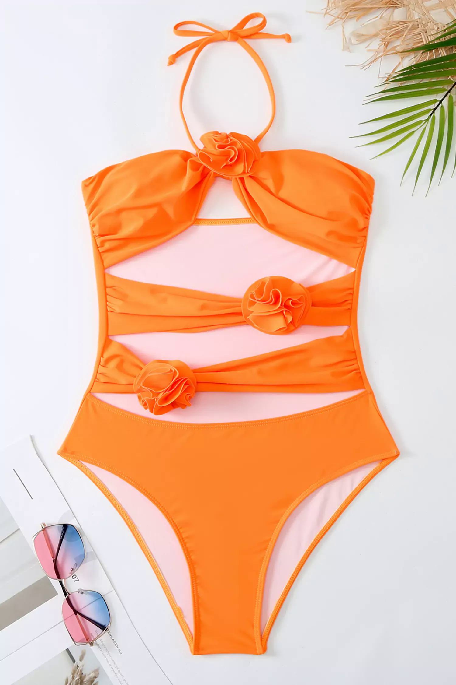 Chamberlain Orange Rose Halter Swimwear Chamberlain Orange Rose Halter Swimwear
