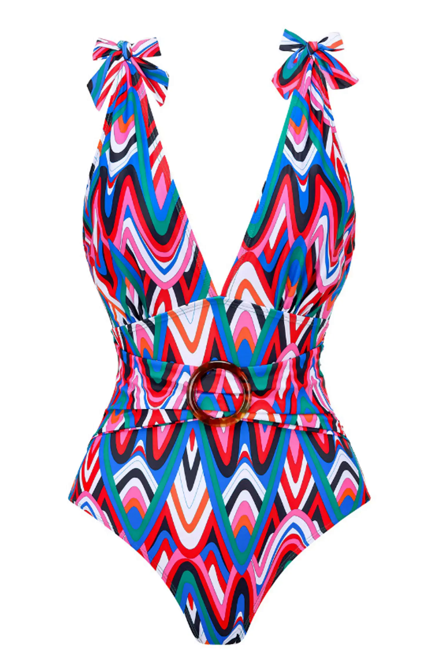 Aiyana Red Ripple One Piece Swimwear Aiyana Red Ripple One Piece Swimwear