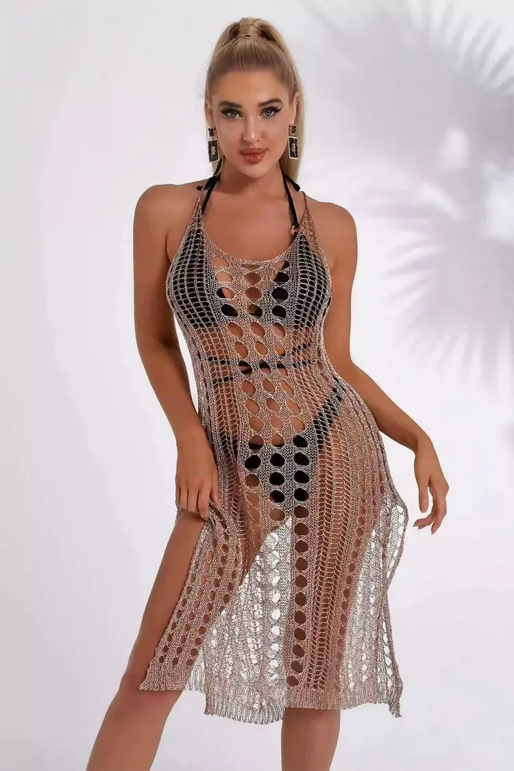 Sofia Gold Mesh Beach Cover-up
