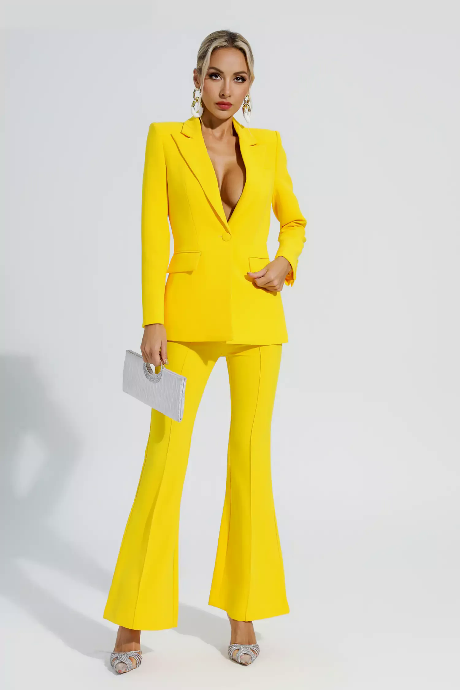 Sylvie Yellow Long Sleeve Blazer Set Sylvie Yellow Long Sleeve Blazer Set