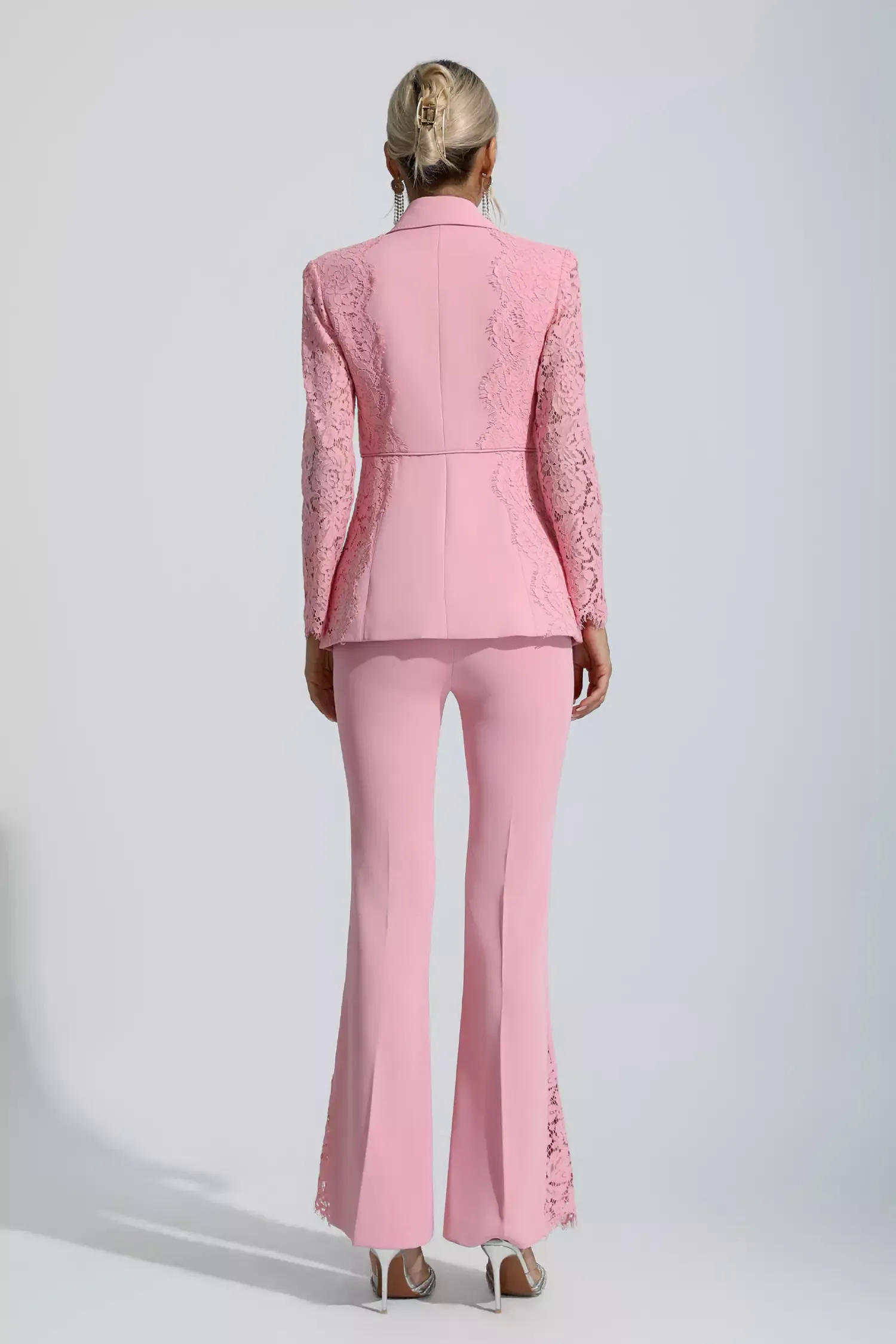 Emory Pink Floral Lace Blazer Set Emory Pink Floral Lace Blazer Set