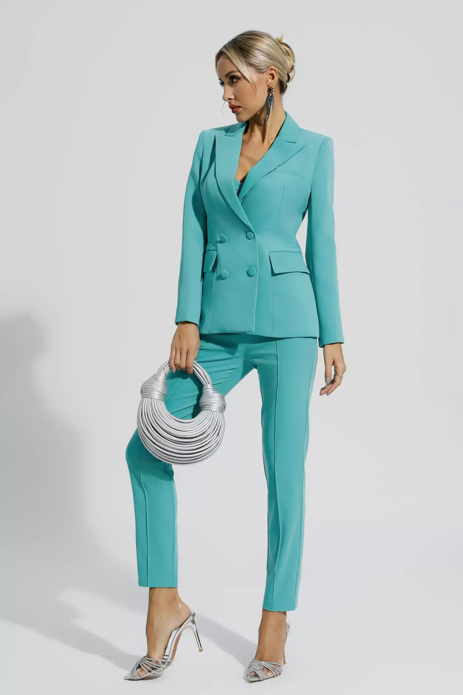 Leslie Blue Blazer Set