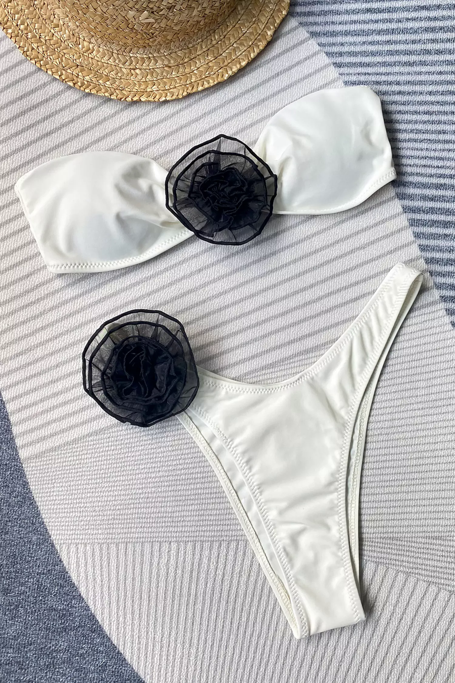 Austyn White Rose Bustier Bikini Austyn White Rose Bustier Bikini