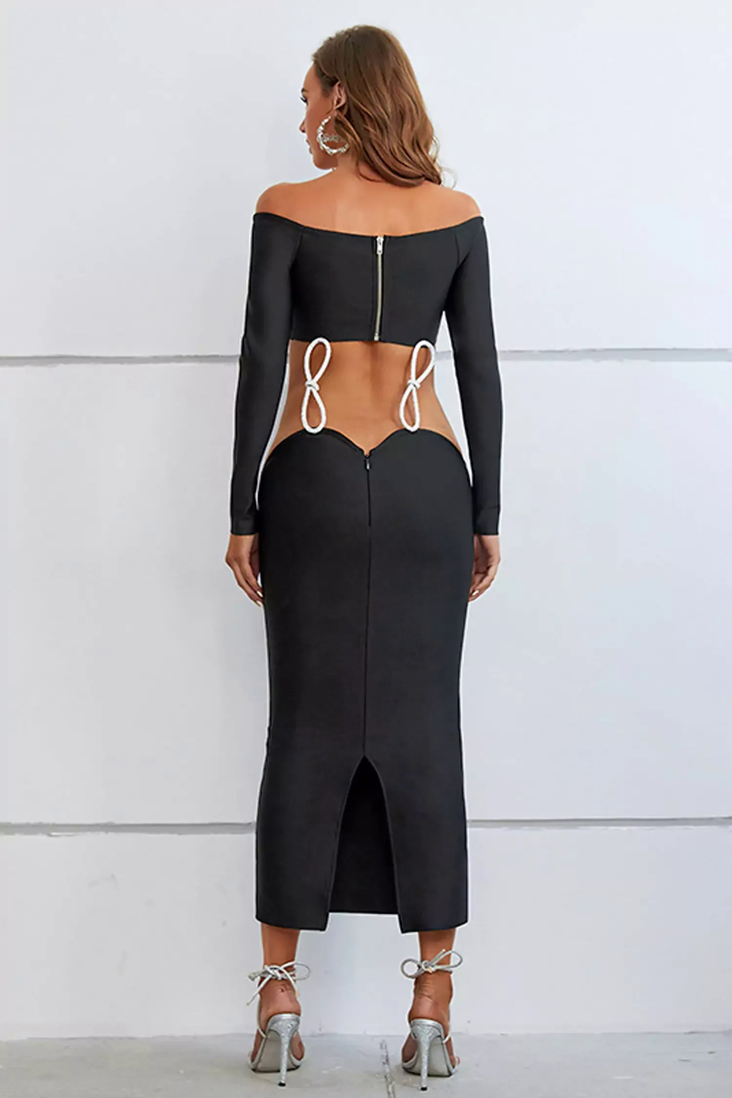Amiyah Black Bandage Midi Dress Amiyah Black Bandage Midi Dress
