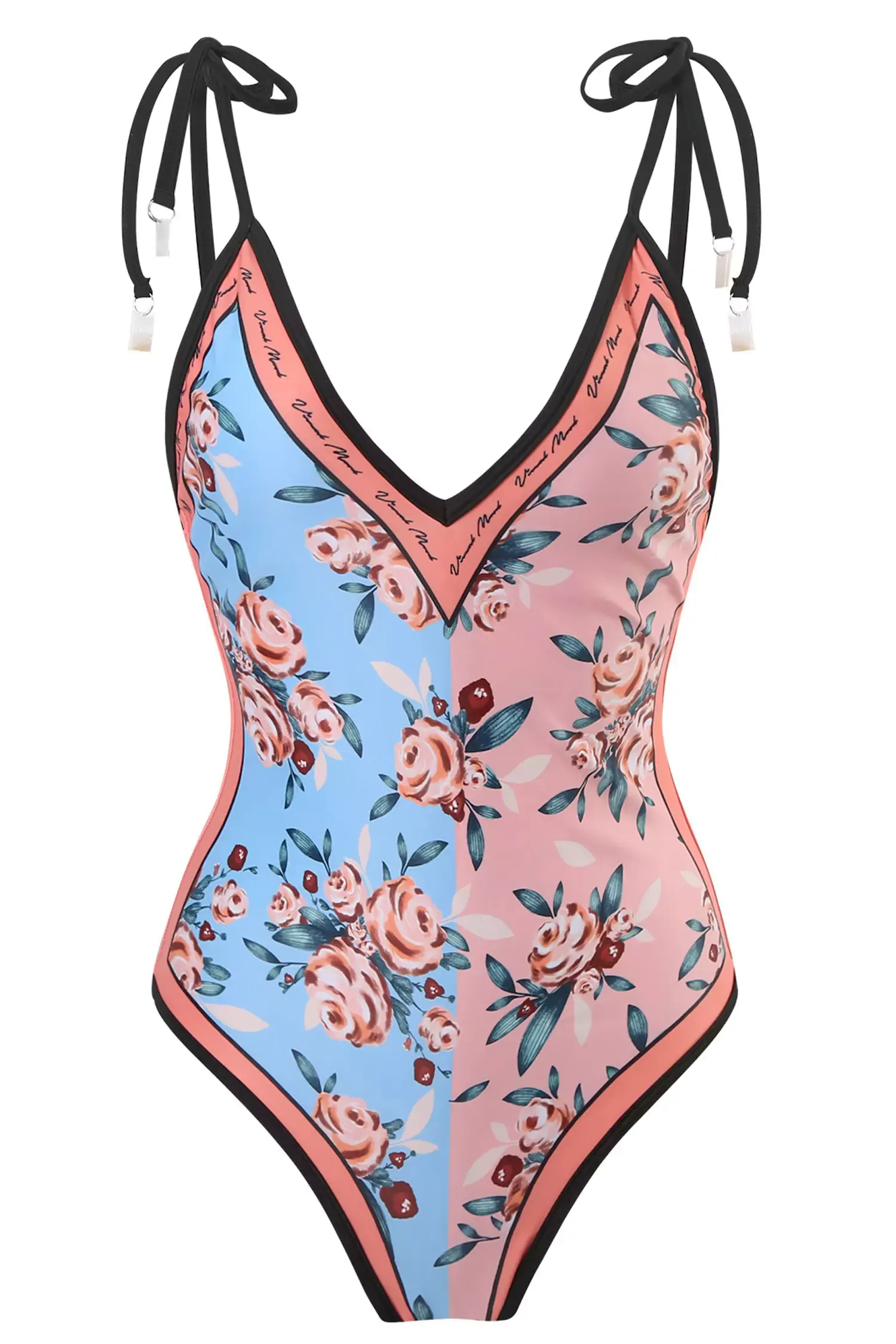 Sabina Pink Patchwork Pattern Swimwear Sabina Pink Patchwork Pattern Swimwear