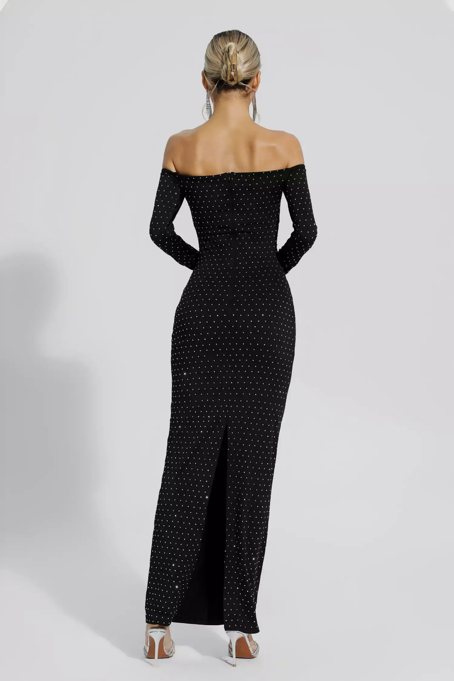 Kataleya Black Diamond Embellishment Cut Out Dress Kataleya Black Diamond Embellishment Cut Out Dress