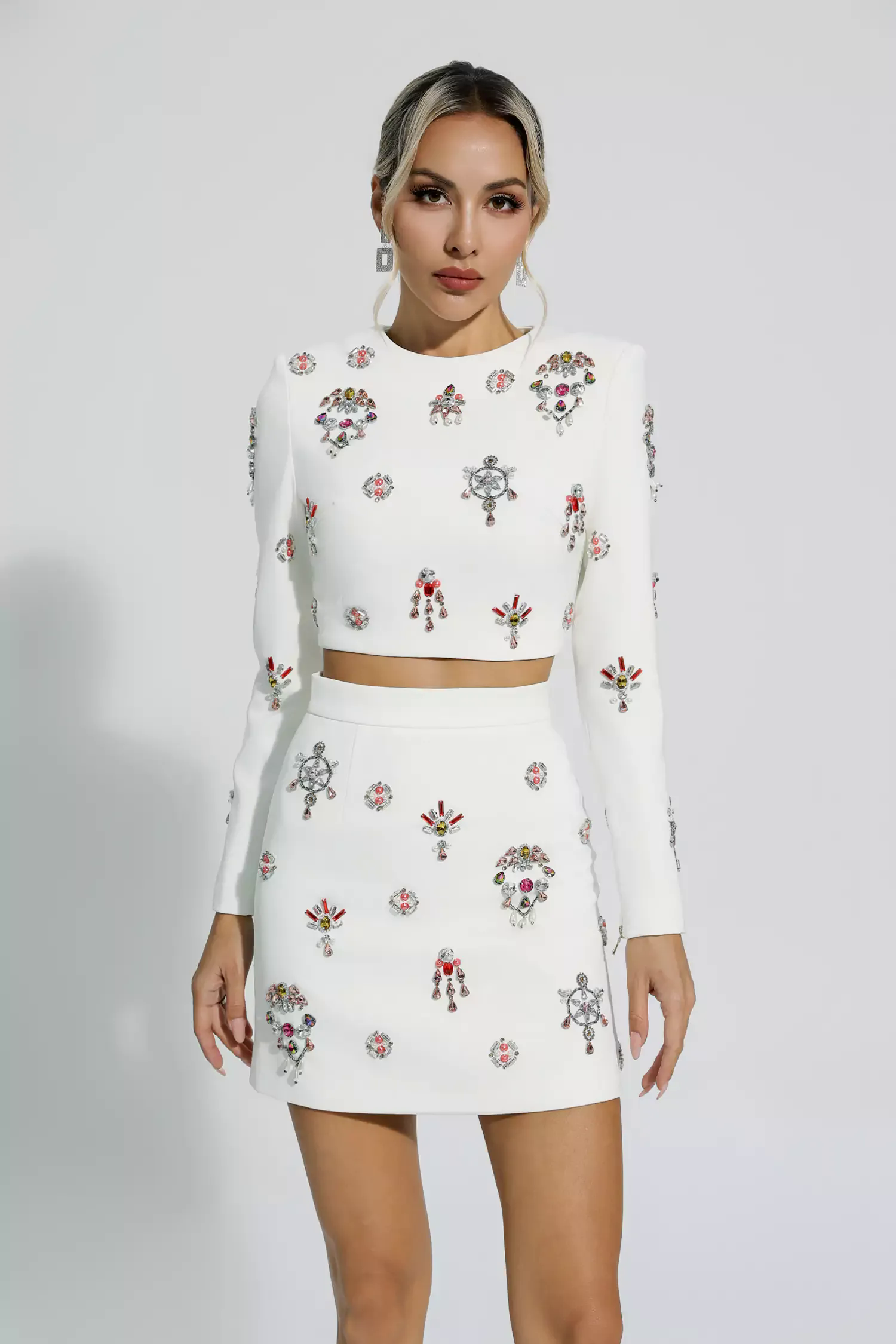Amirah White Crystal Embellished Set Amirah White Crystal Embellished Set