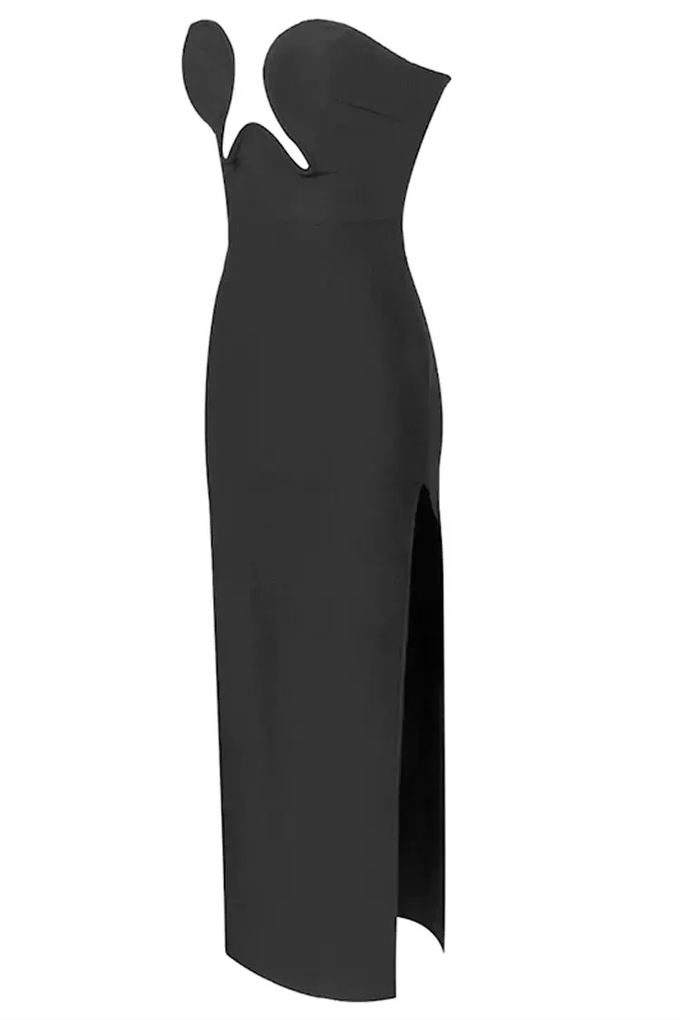 Gracie Black High Slit Maxi Dress Gracie Black High Slit Maxi Dress