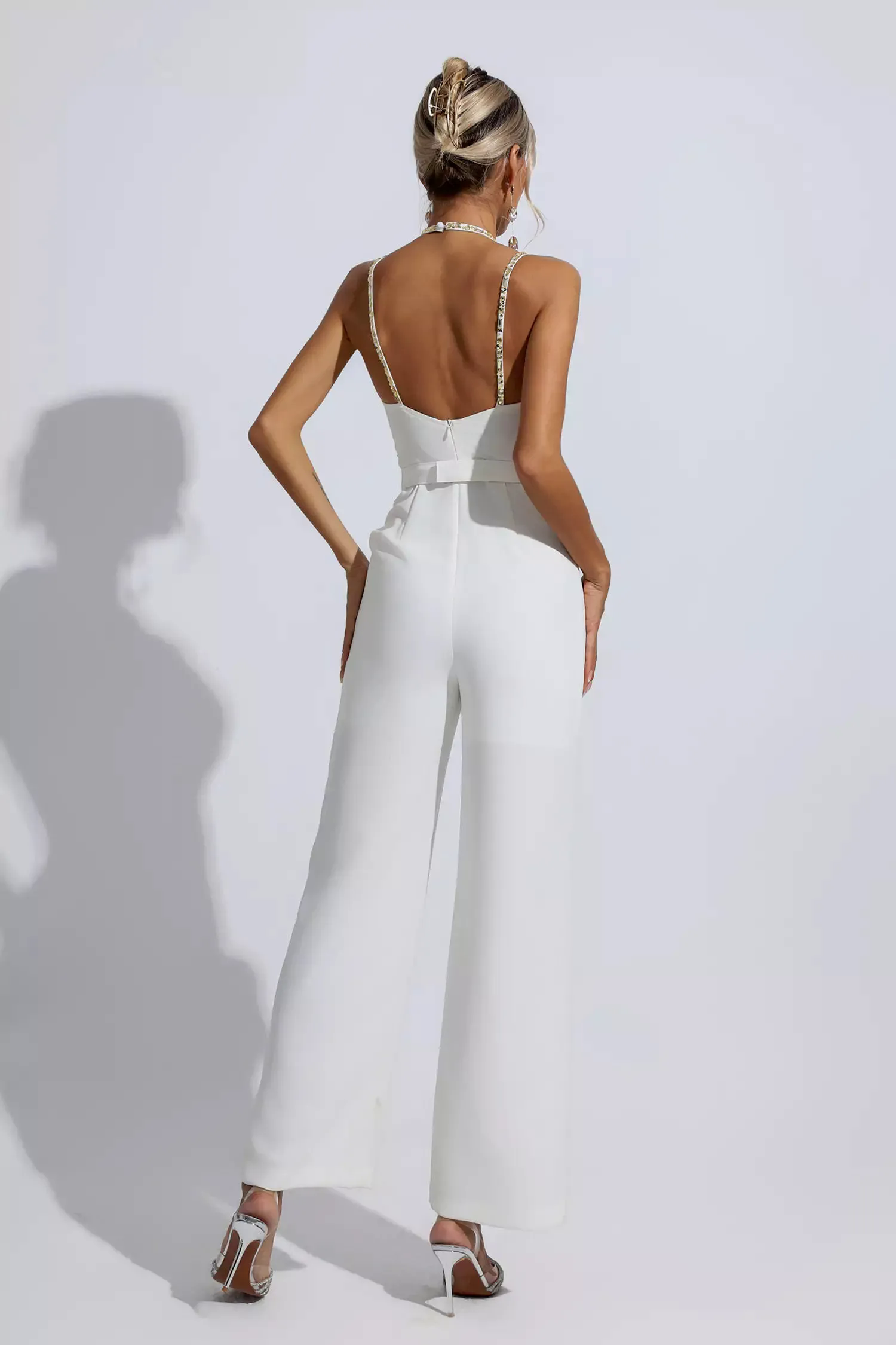 Matilda White Sequin Embellished Jumpsuit Matilda White Sequin Embellished Jumpsuit