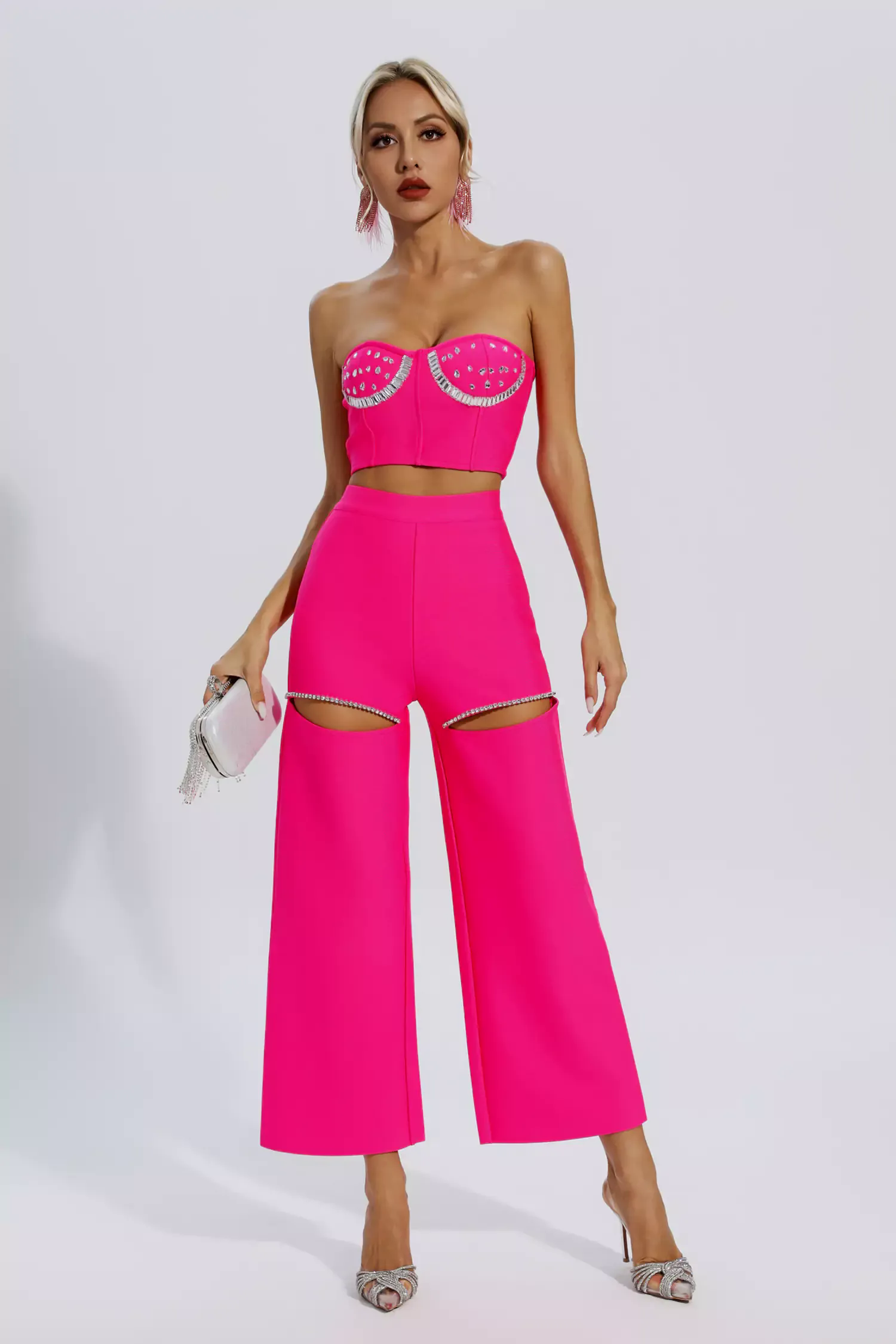 Xiomara Pink Cutout Diamond Set