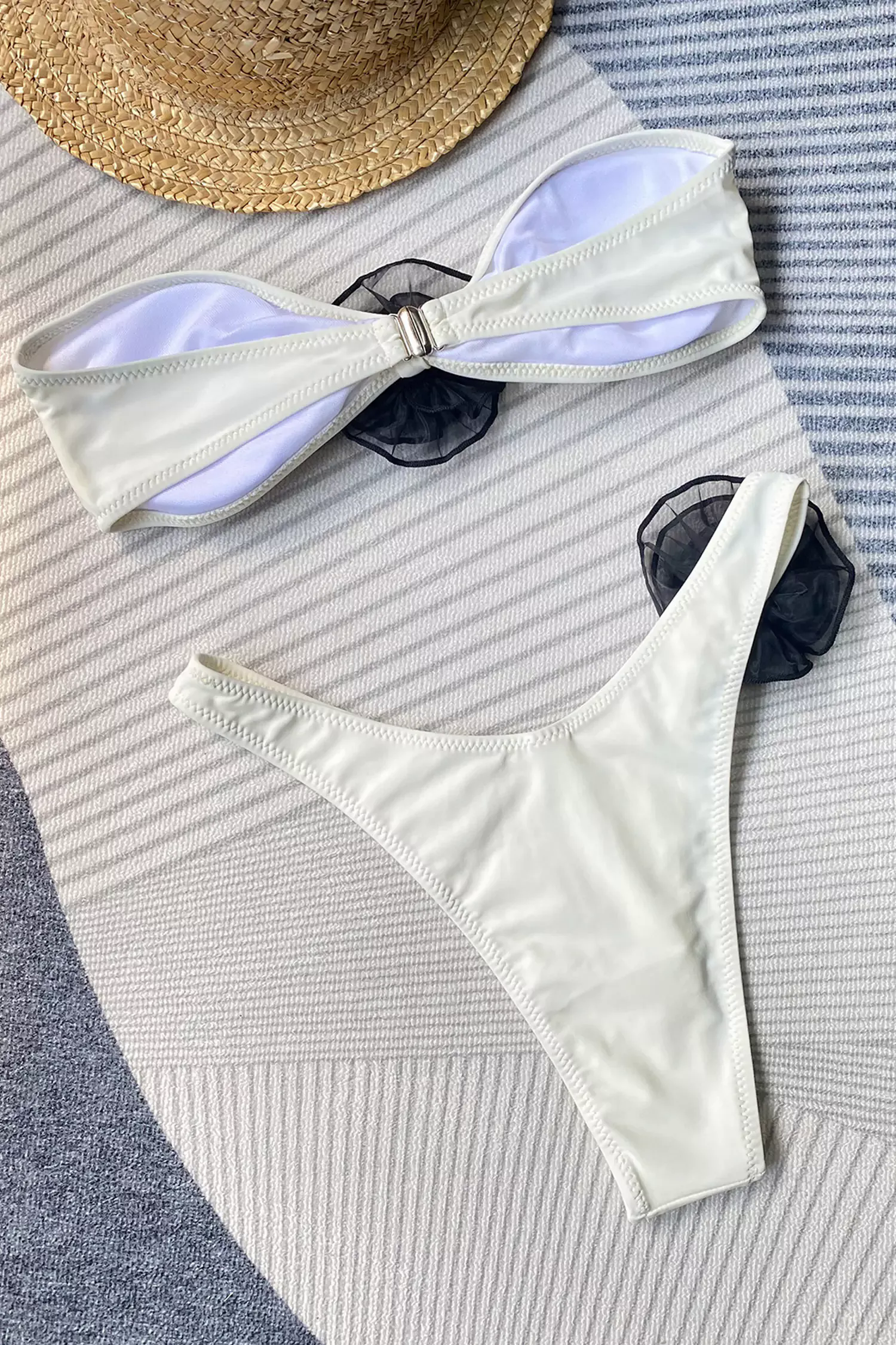 Austyn White Rose Bustier Bikini Austyn White Rose Bustier Bikini