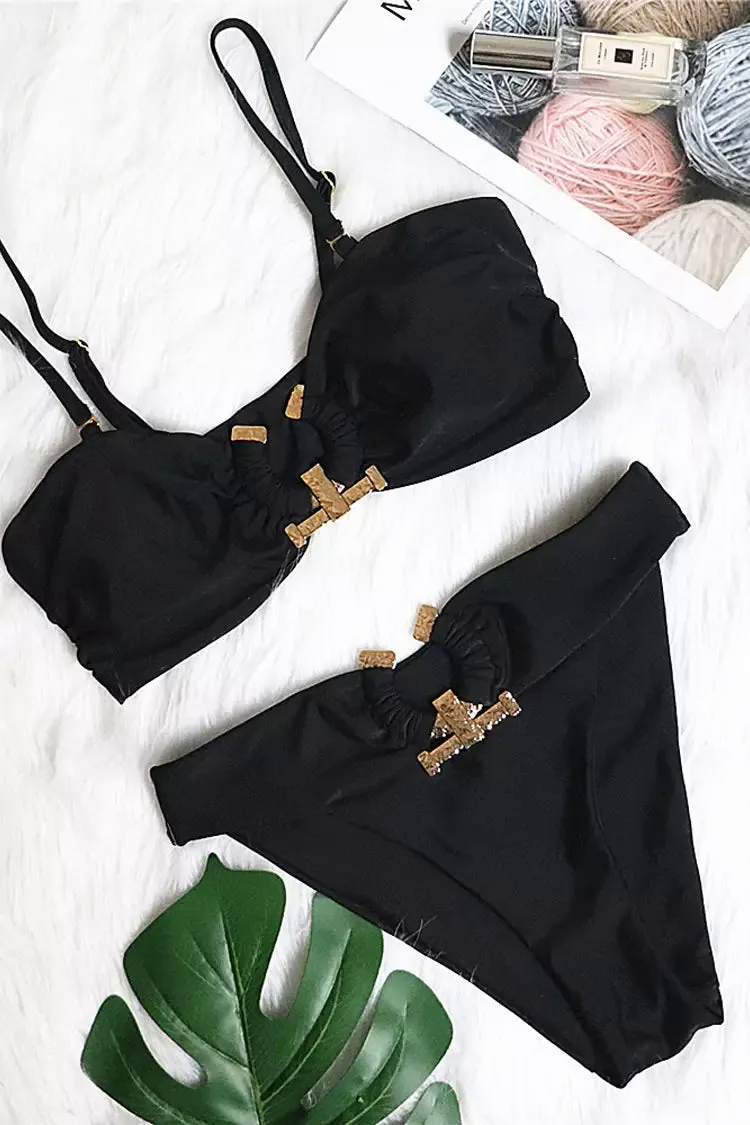 Kendall Black Metal Bikini Kendall Black Metal Bikini