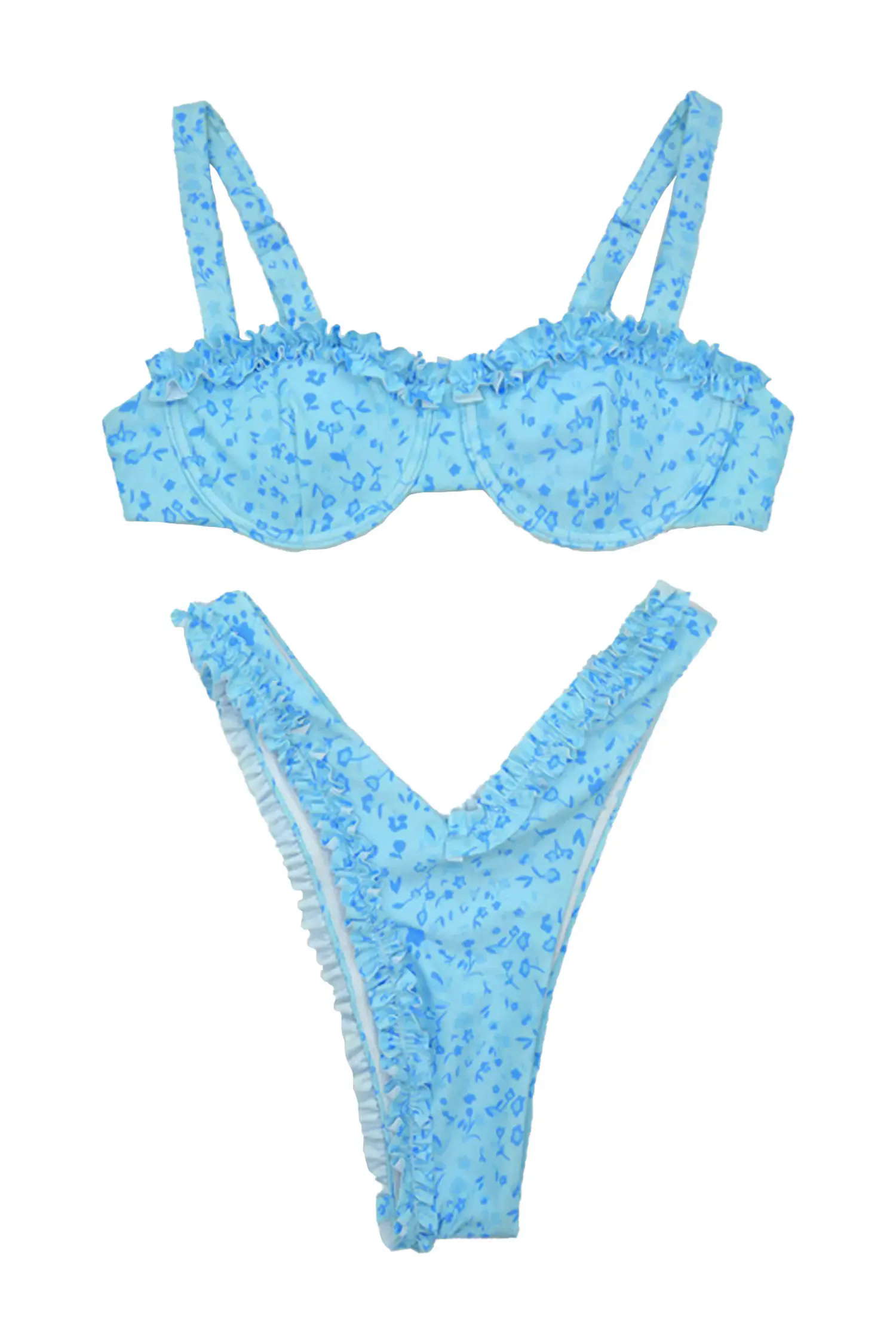 Giavanna Blue Ruched Printed Bikini Giavanna Blue Ruched Printed Bikini