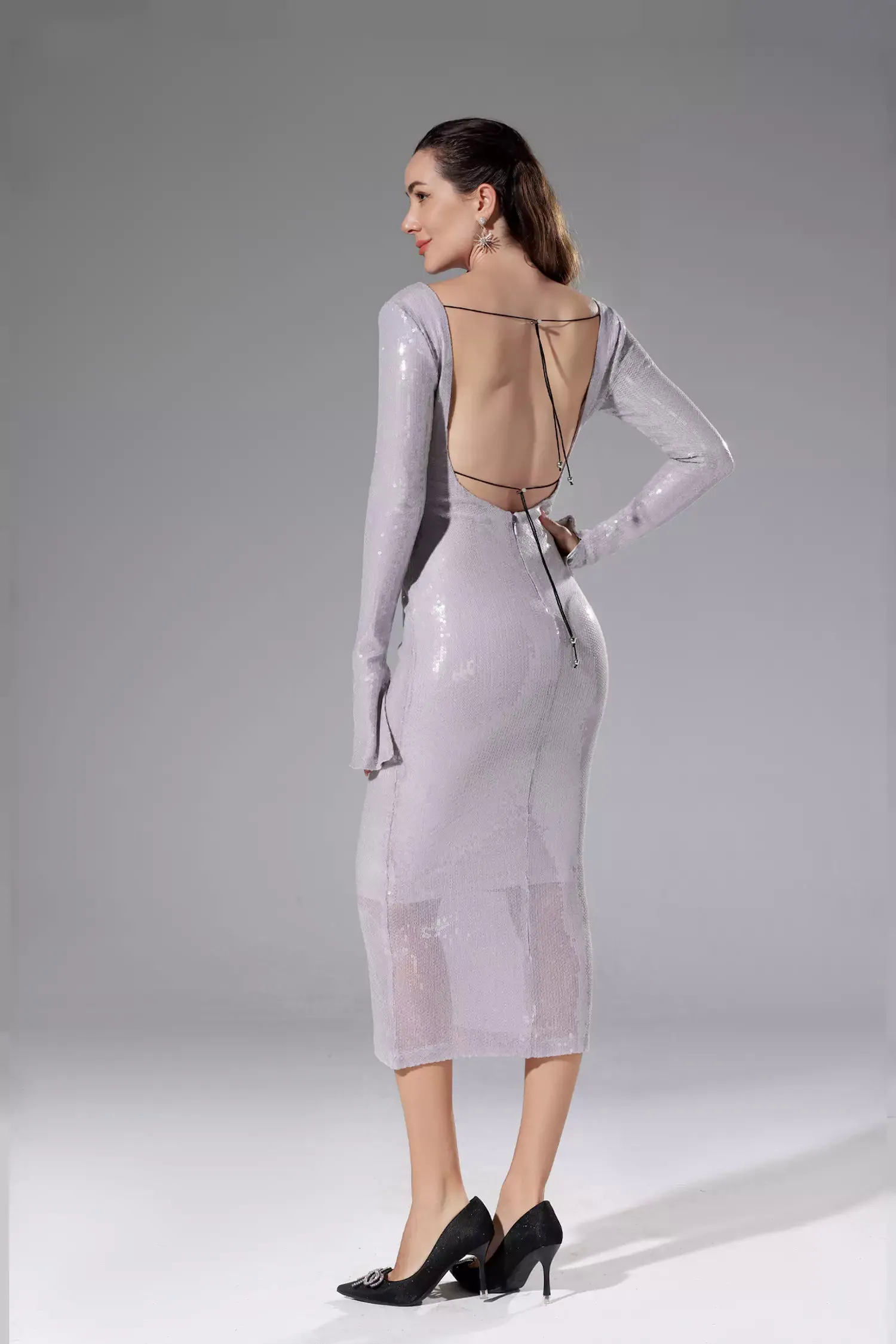 Lilly Light Purple Sequin Maxi Dress