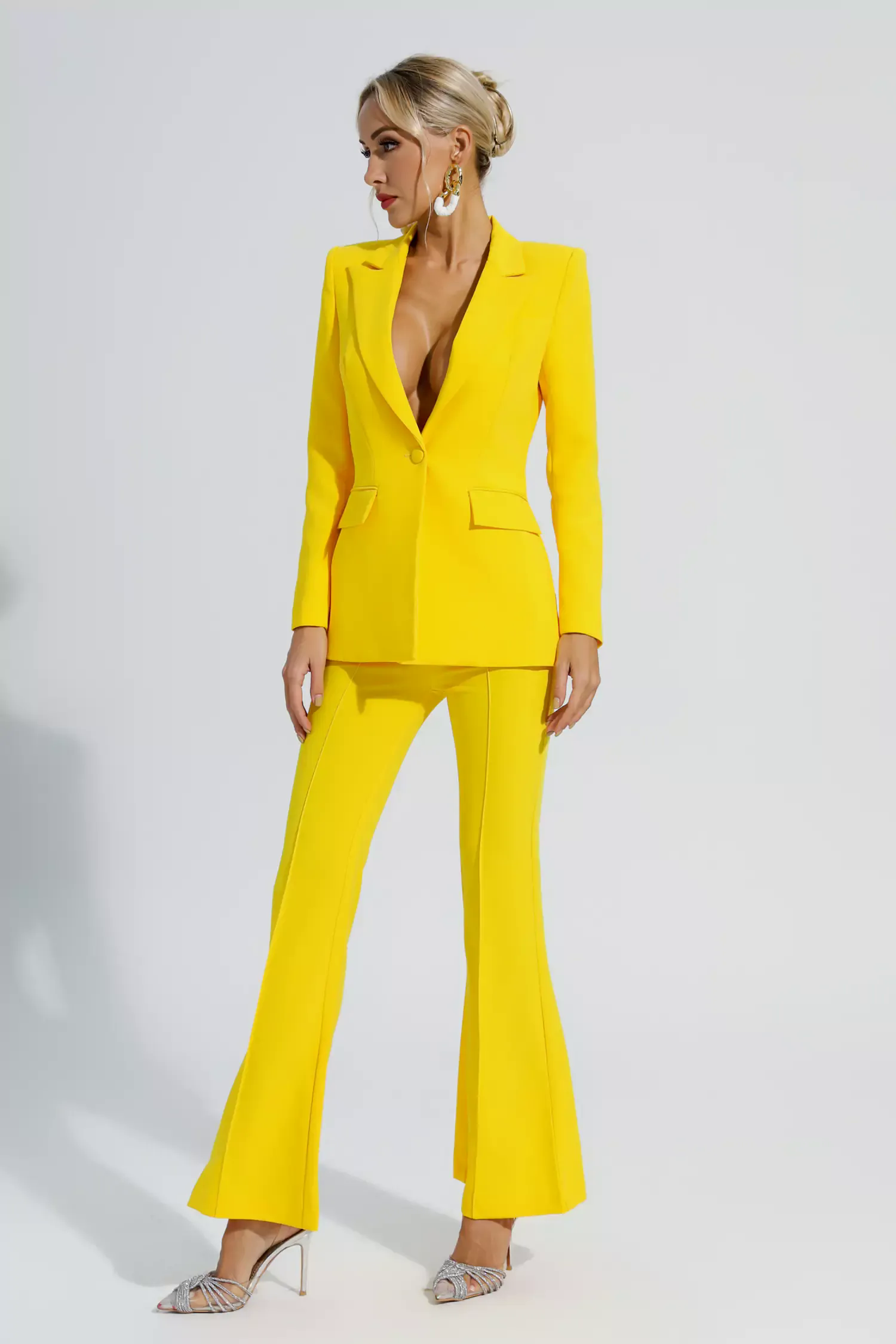 Sylvie Yellow Long Sleeve Blazer Set Sylvie Yellow Long Sleeve Blazer Set