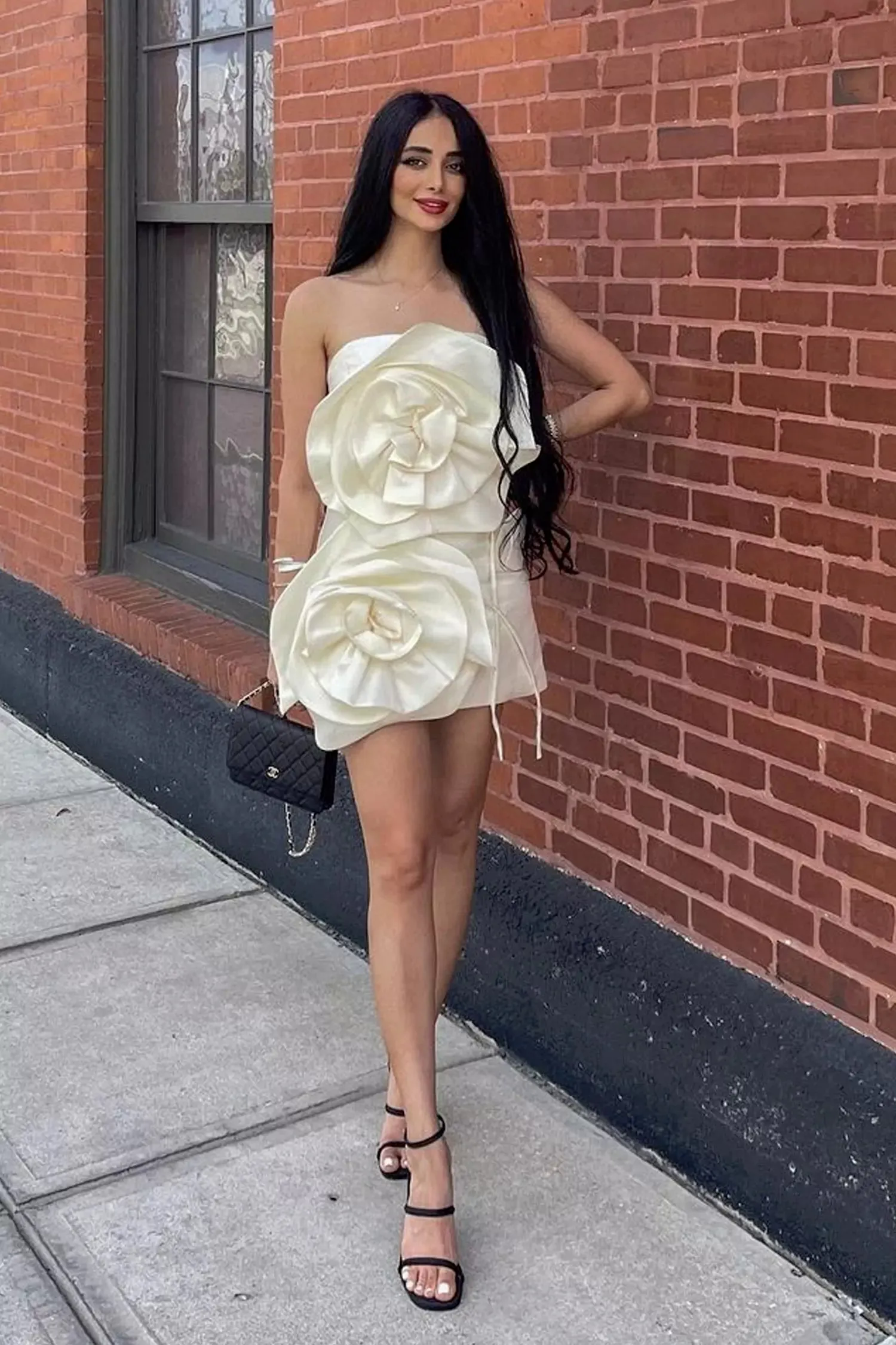 Madeleine Strapless Mini Dress-White