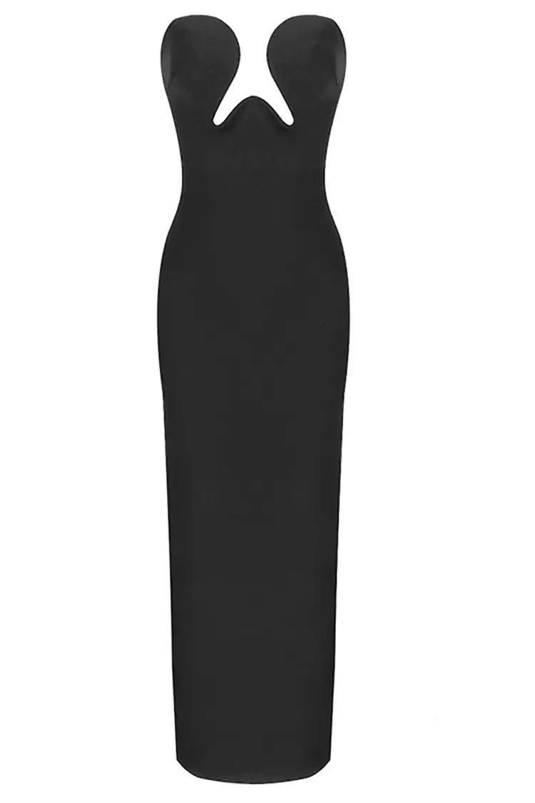 Gracie Black High Slit Maxi Dress Gracie Black High Slit Maxi Dress