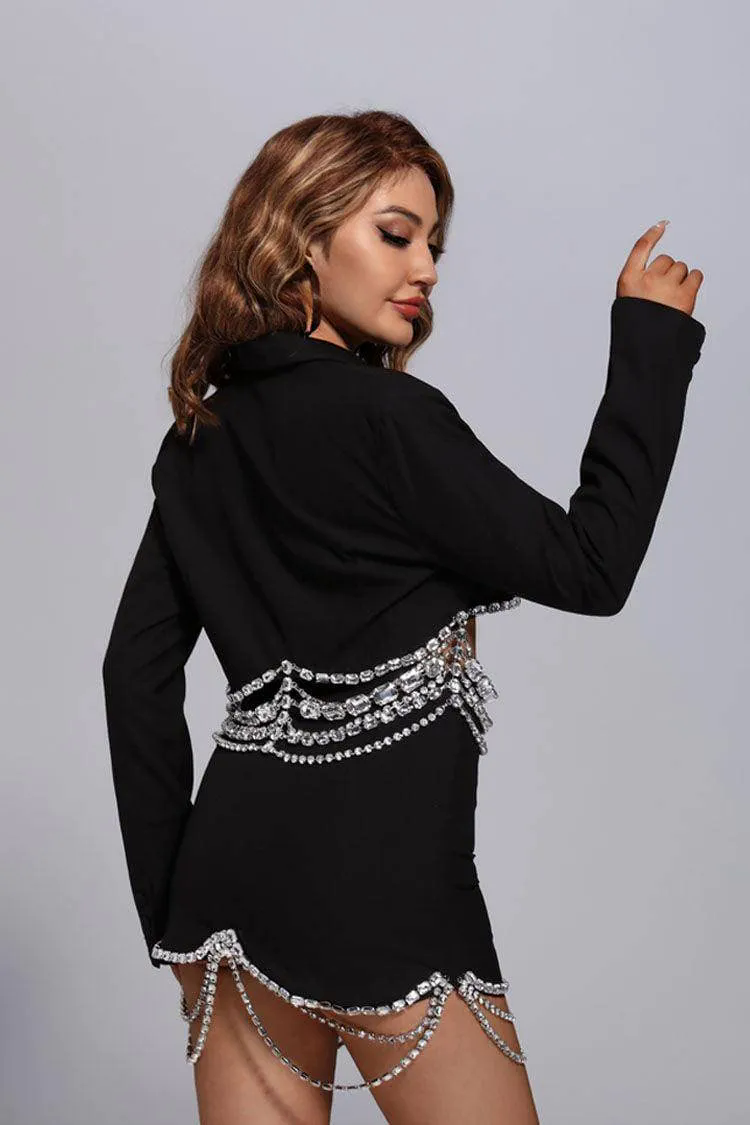 Ava Black Diamante Blazer Set Ava Black Diamante Blazer Set