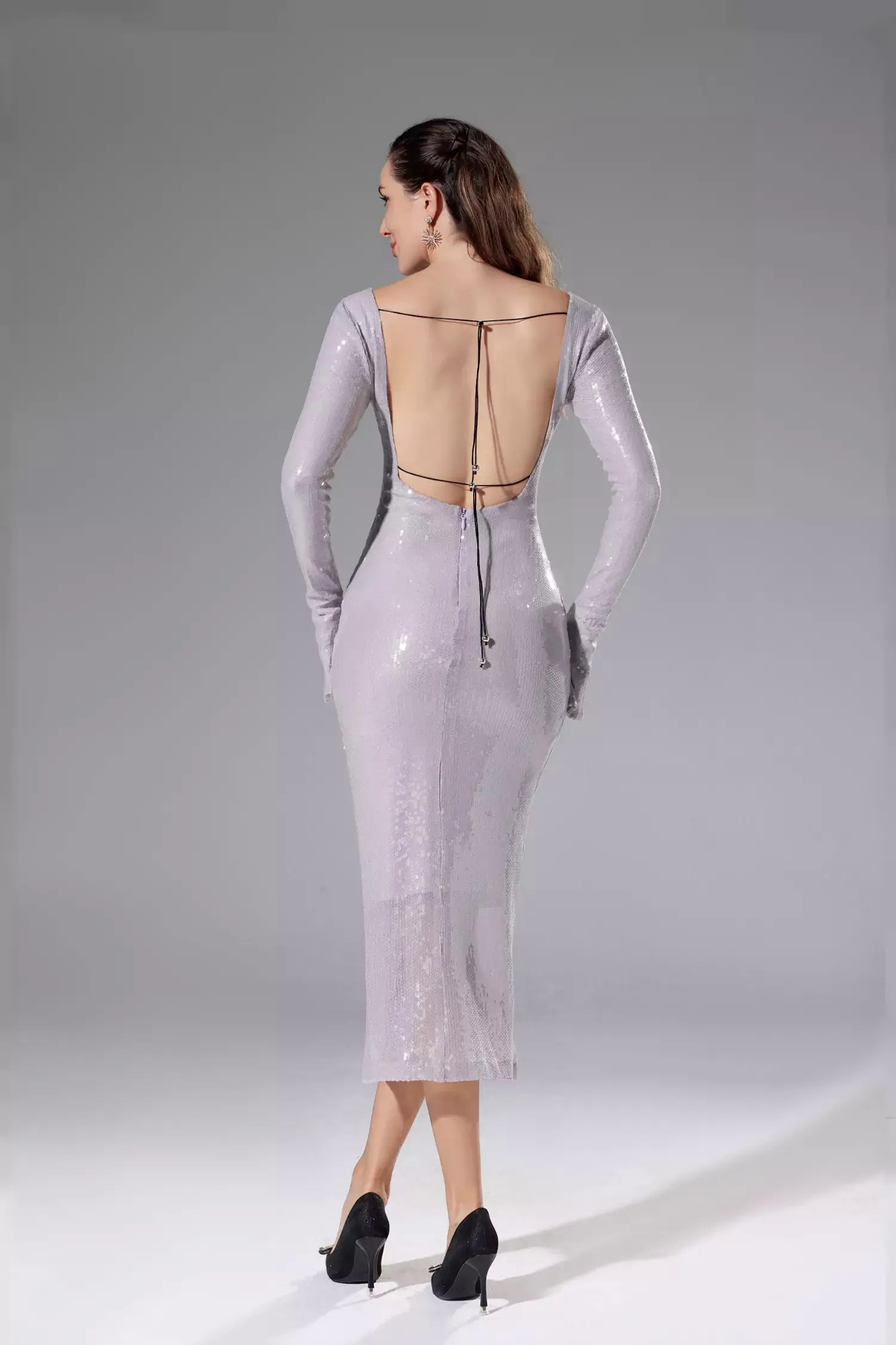 Lilly Light Purple Sequin Maxi Dress
