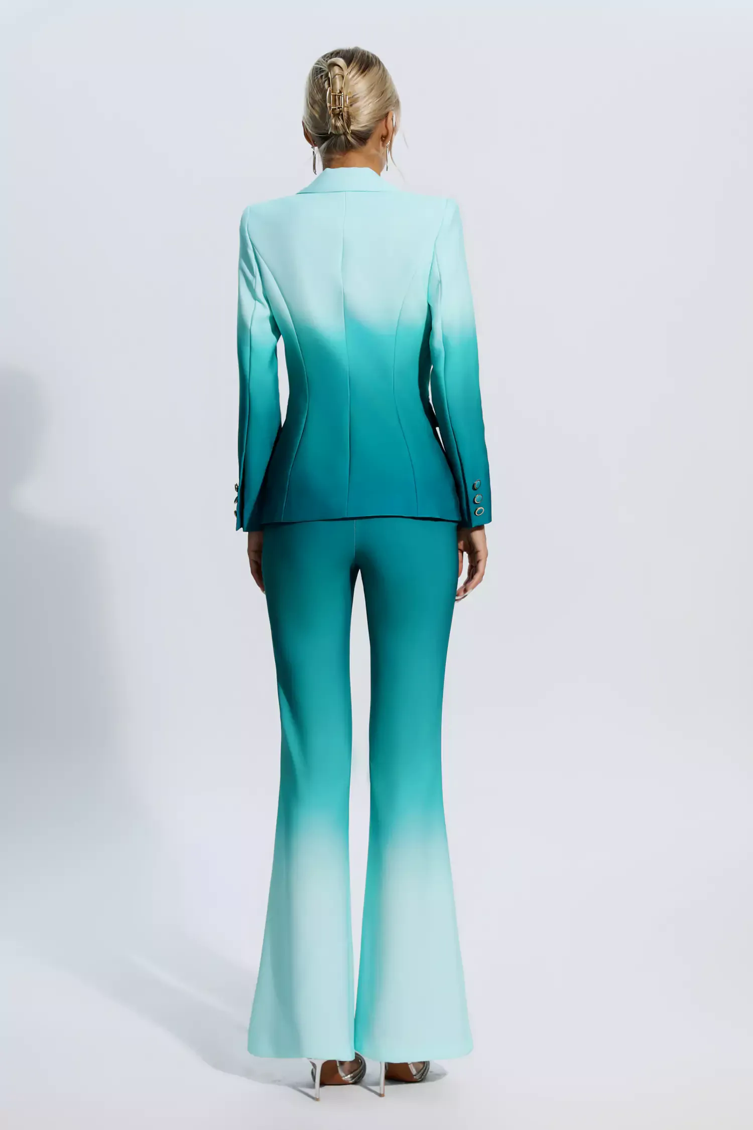 Anya Gradient Green Blazer Set