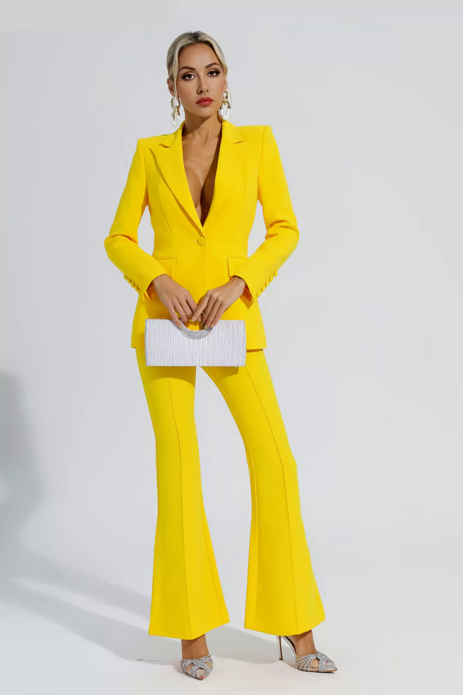 Sylvie Yellow Long Sleeve Blazer Set Sylvie Yellow Long Sleeve Blazer Set