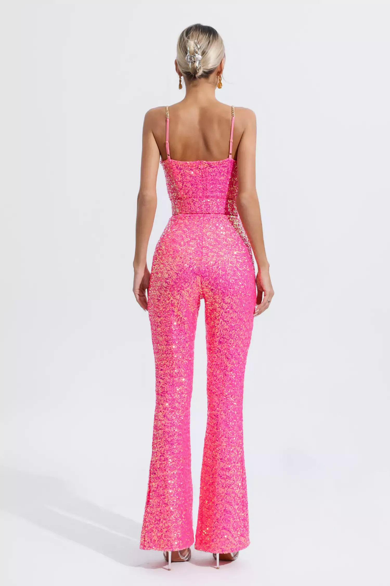 Fallon Rose Red Sequins Jumpsuit