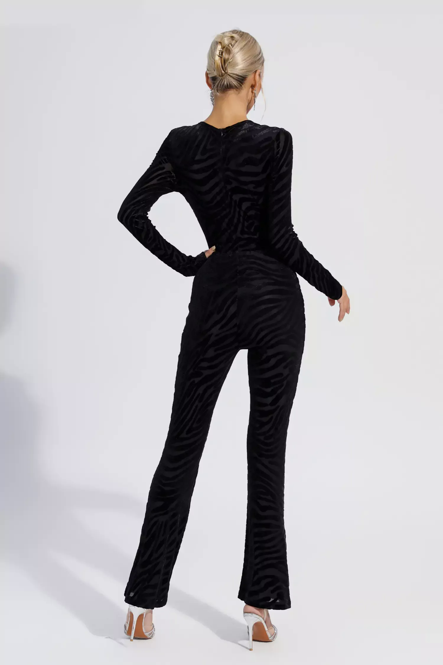 Jaliyah Black Zebra Printed One-piece Top Set Jaliyah Black Zebra Printed One-piece Top Set