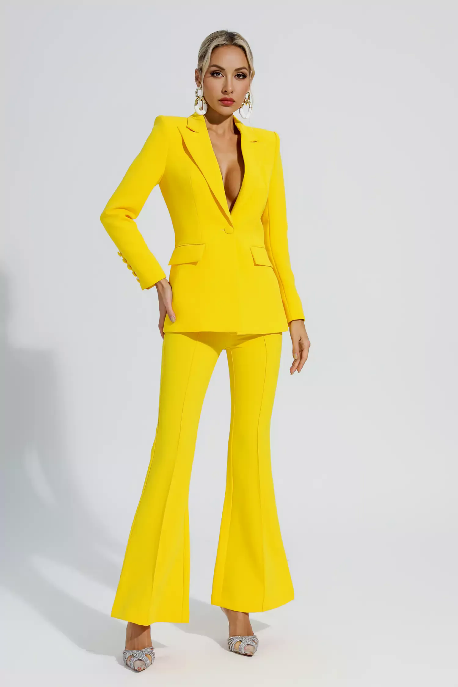 Sylvie Yellow Long Sleeve Blazer Set Sylvie Yellow Long Sleeve Blazer Set