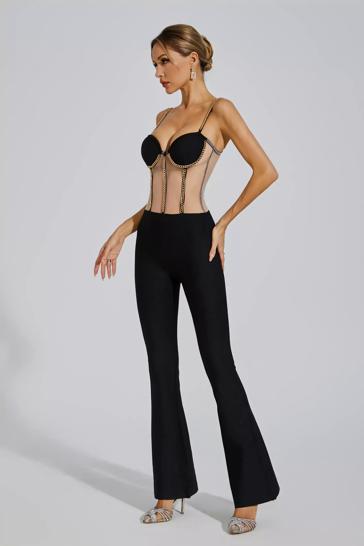 Marlowe Black Mesh Jumpsuit Marlowe Black Mesh Jumpsuit