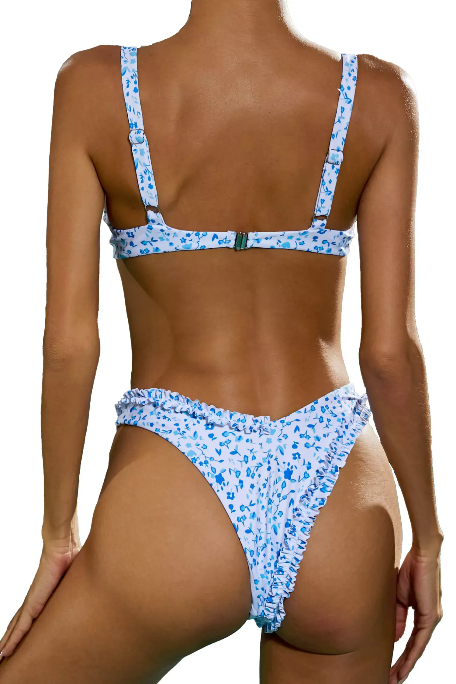 Giavanna White Ruched Printed Bikini Giavanna White Ruched Printed Bikini