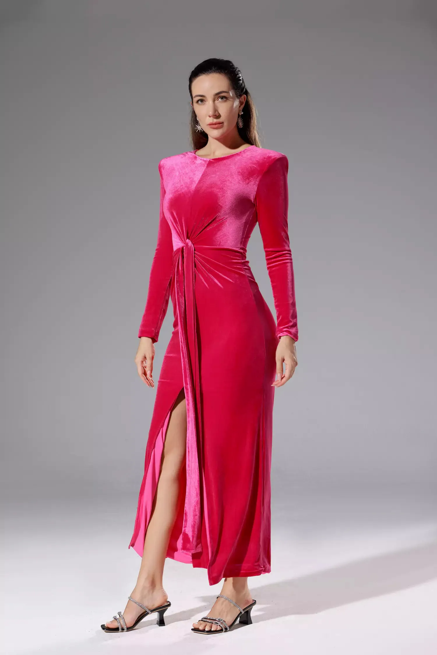 Trinity Rose Red Velvet Dress