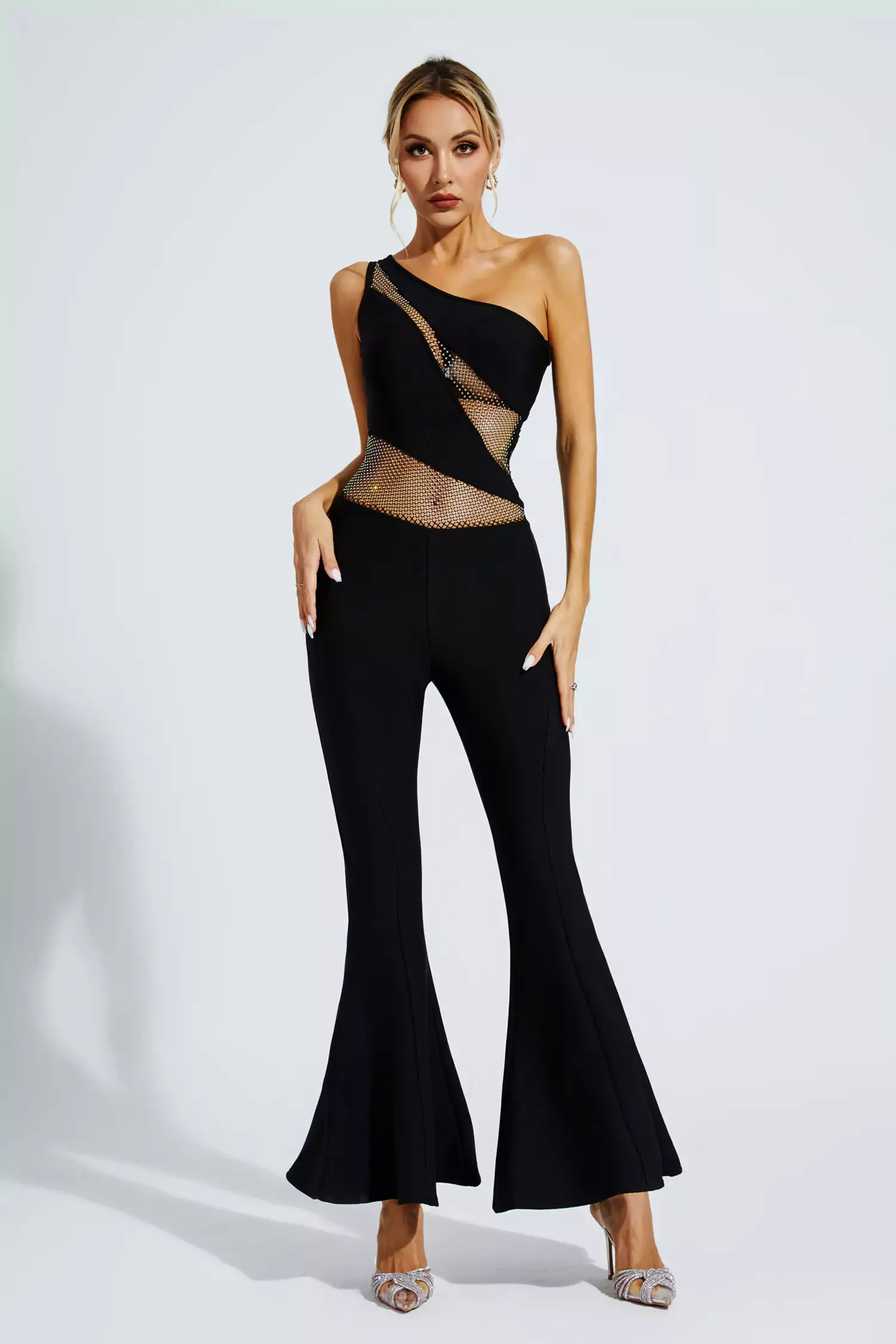 Meadow Black One-shoulder Cutout Jumpsuit Meadow Black One-shoulder Cutout Jumpsuit