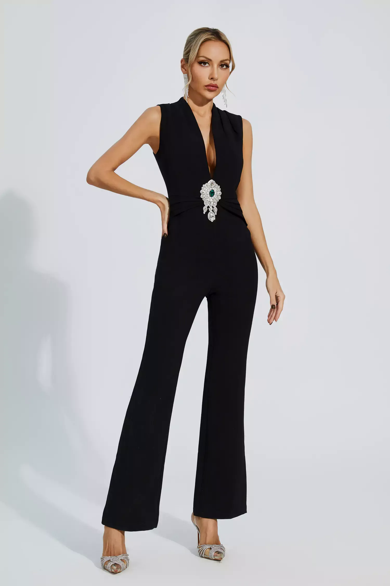 Elliot Black Beaded Diamond Jumpsuit Elliot Black Beaded Diamond Jumpsuit