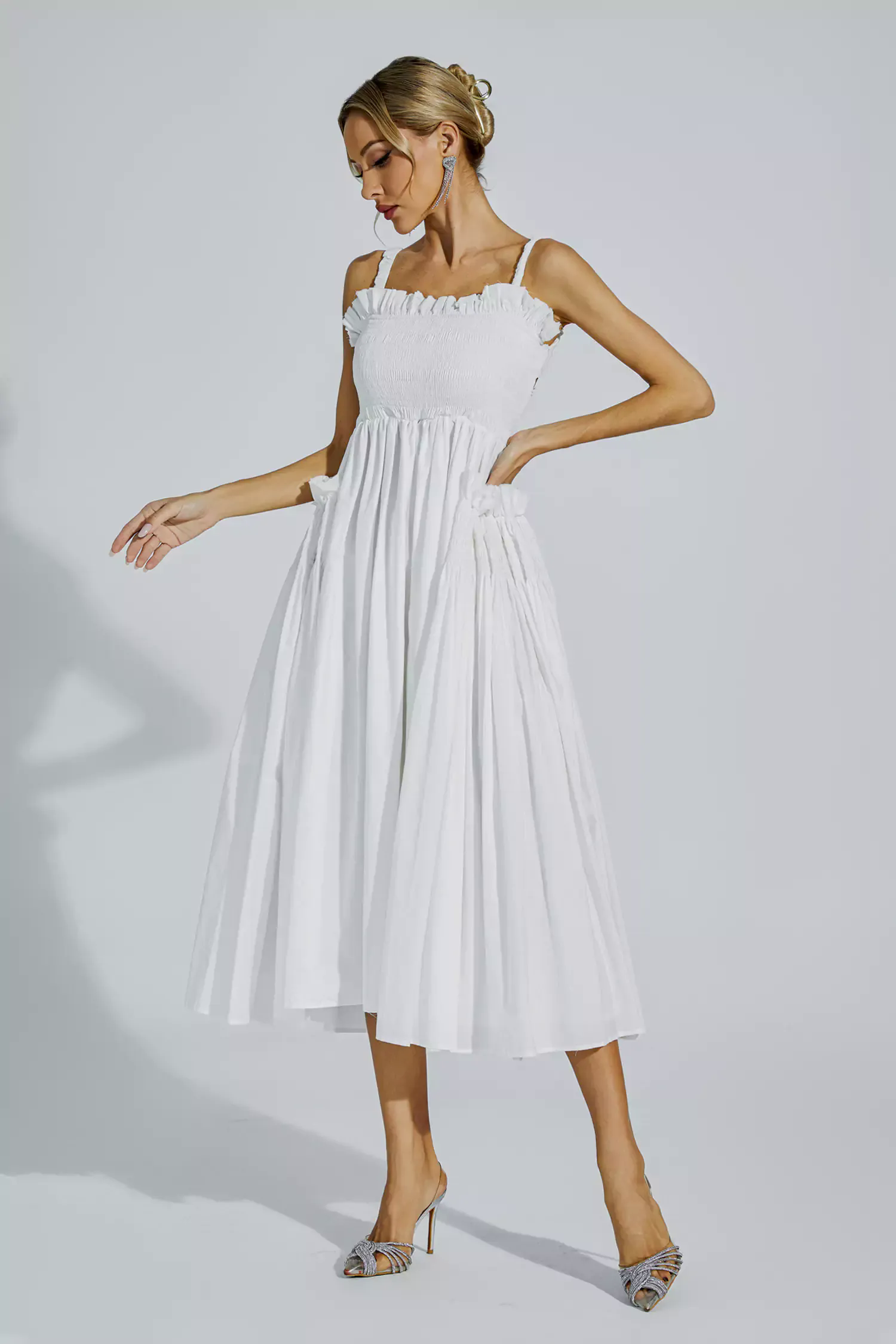 Adele White Slip Midi Dress Adele White Slip Midi Dress