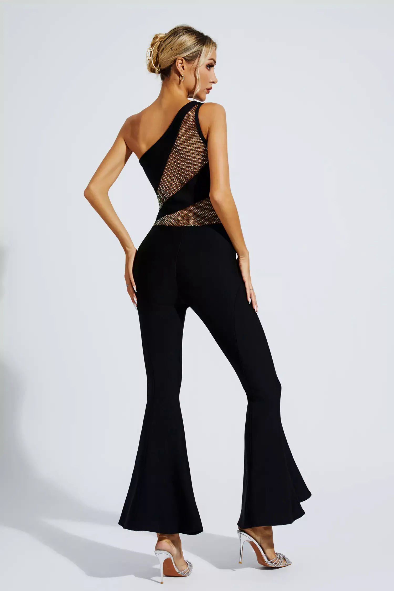 Meadow Black One-shoulder Cutout Jumpsuit Meadow Black One-shoulder Cutout Jumpsuit