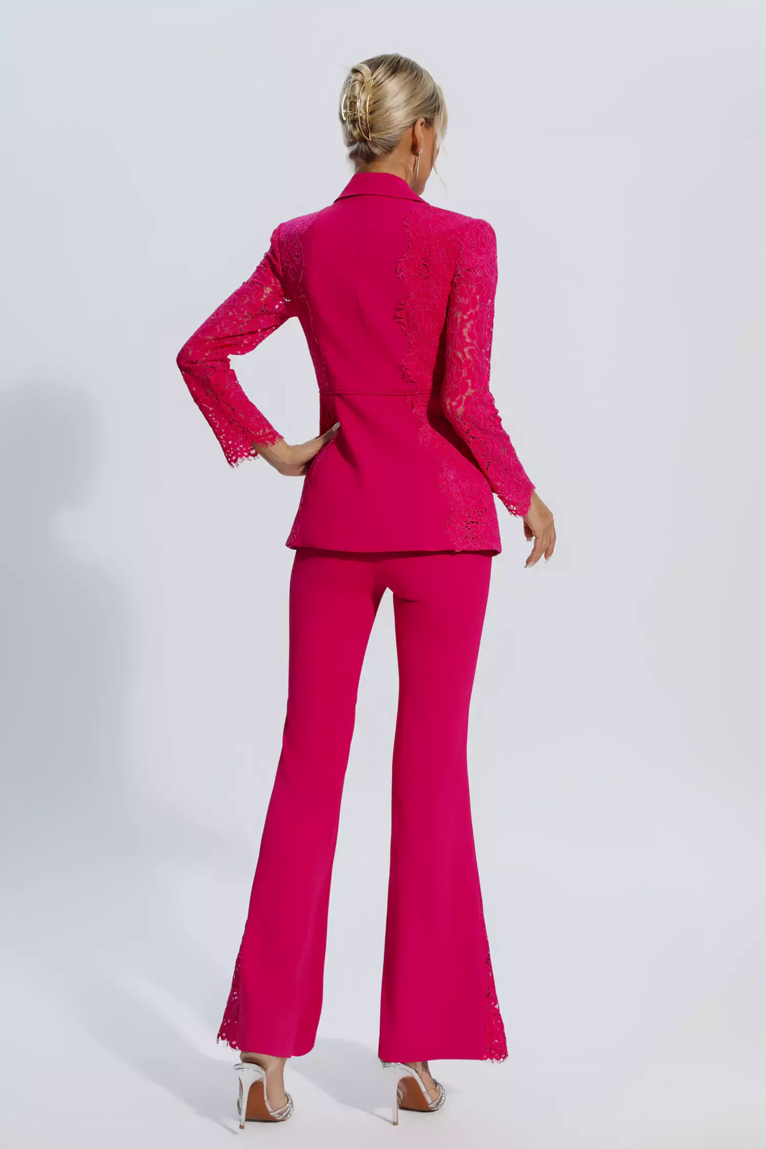 Emory Rose Red Floral Lace Blazer Set Emory Rose Red Floral Lace Blazer Set