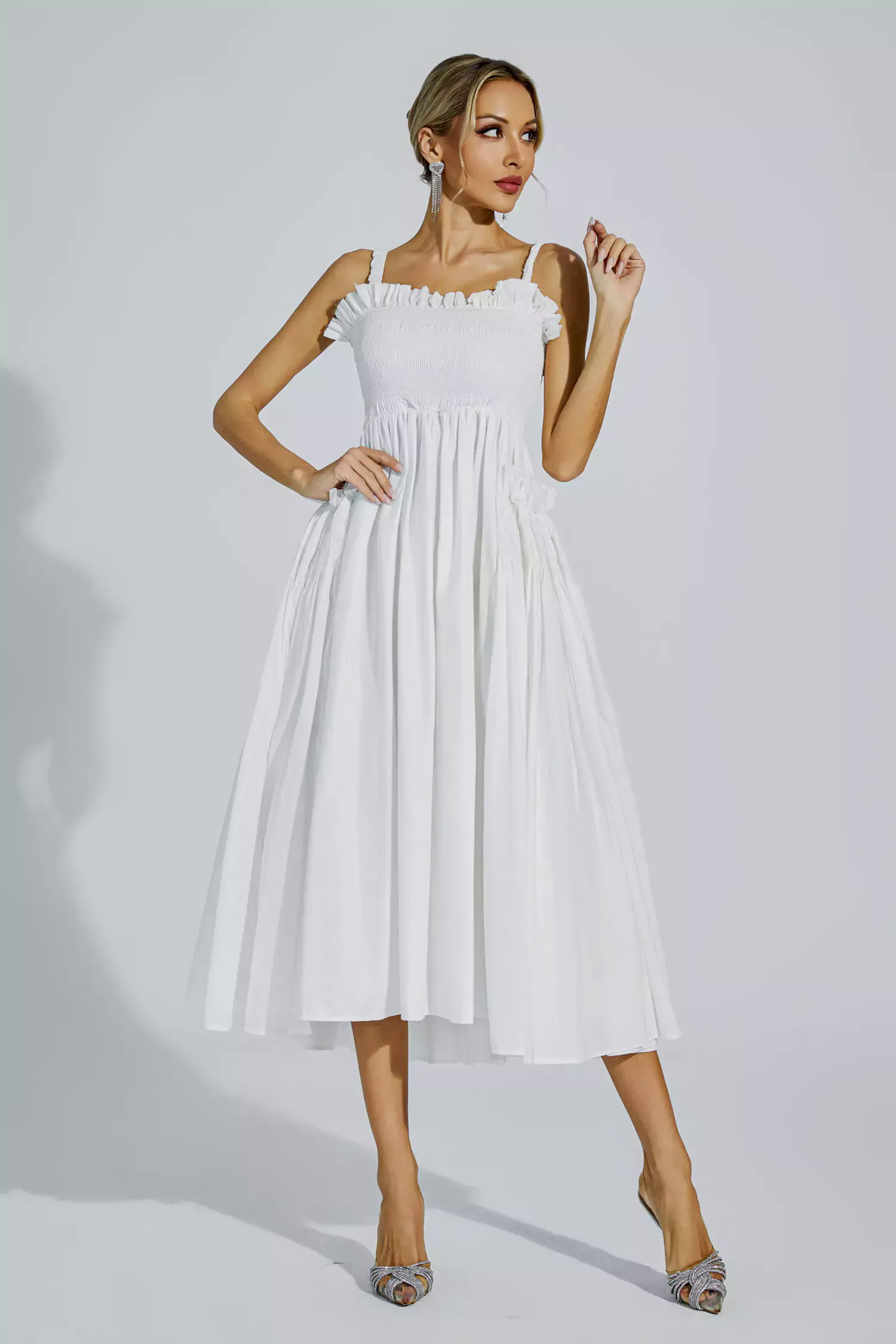 Adele White Slip Midi Dress Adele White Slip Midi Dress