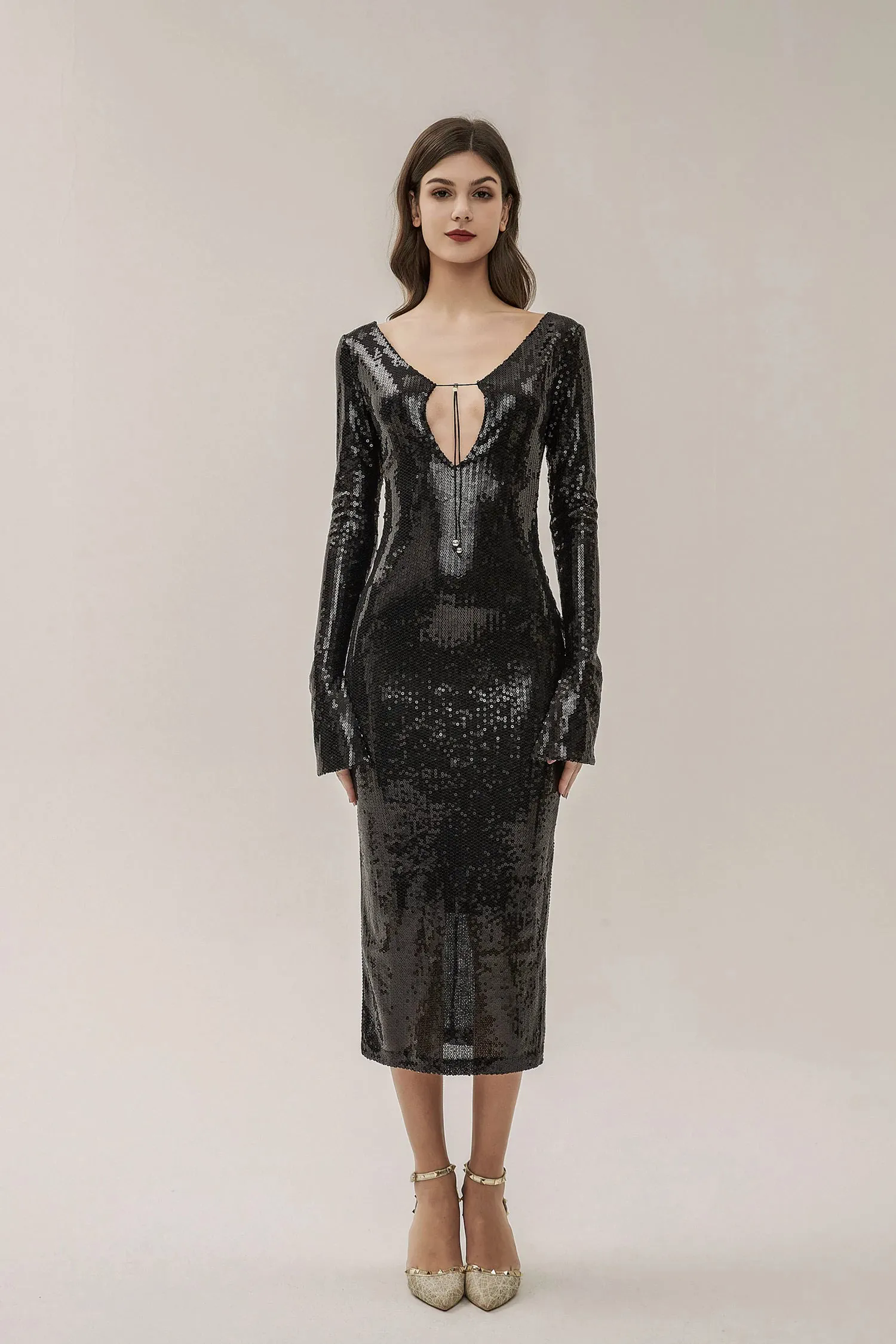 Lilly Black Sequin Maxi Dress Lilly Black Sequin Maxi Dress