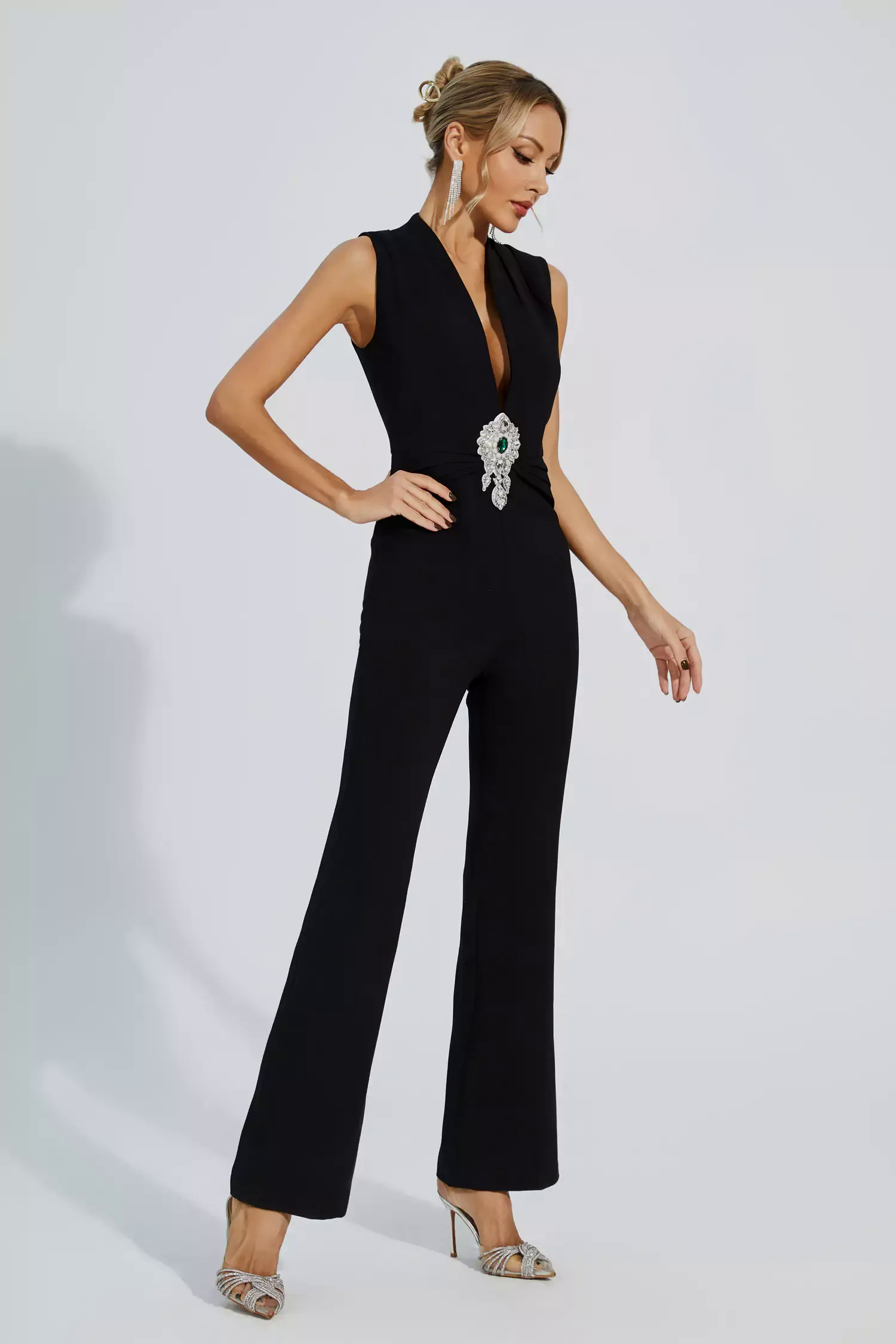 Elliot Black Beaded Diamond Jumpsuit Elliot Black Beaded Diamond Jumpsuit